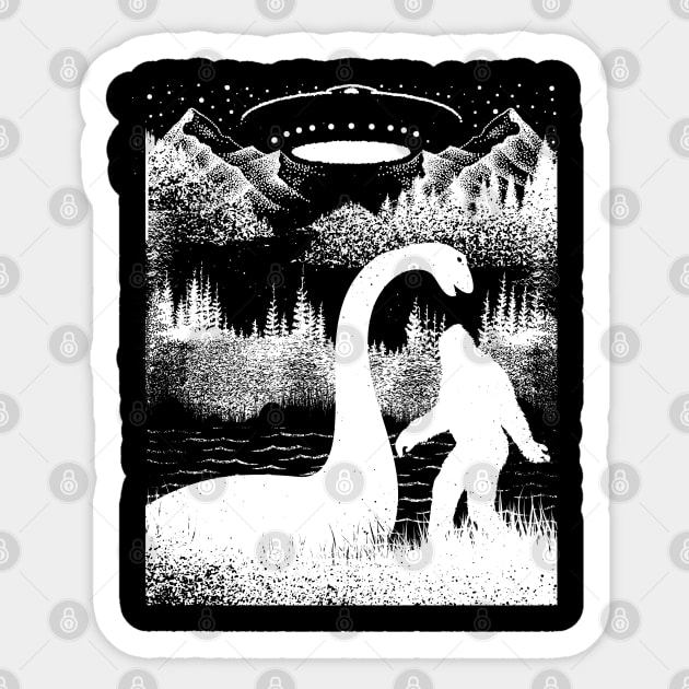 Bigfoot Loch Ness Monster Ufo Sticker by Tesszero